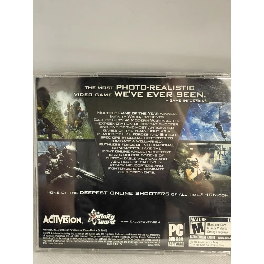 Call Of Duty 4 Modern Warfare (Activision 2007) PC Game‎ Activision
